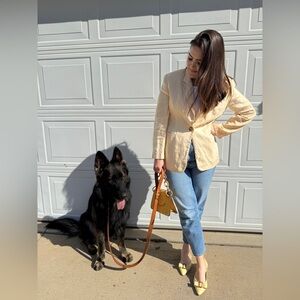 Clifford & Wills Vintage Light Yellow Linen Blazer